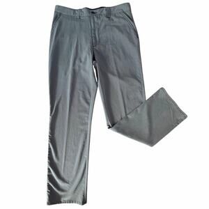 TravisMathew Mens Gray Golf Pants Performance Stretch 34x32 Flat Front Pinstripe
